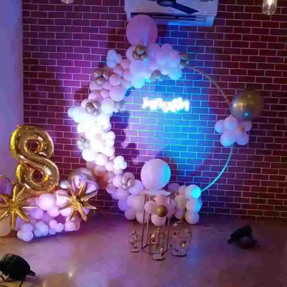 Pastel and Gold Birthday Balloon Decor